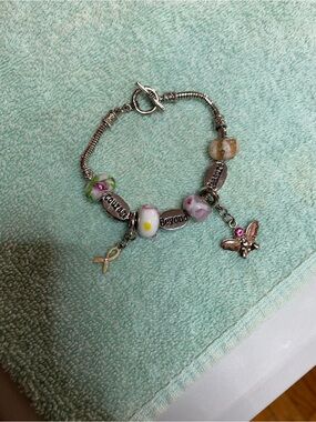 Breast Cancer Awareness Charm Bracelet